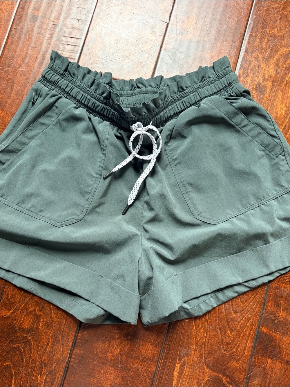 Zella Olive Green Athletic Drawstring Shorts